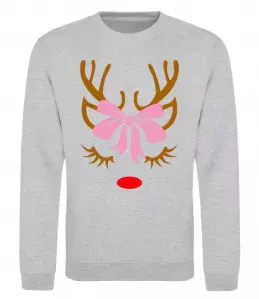 Свитшот Chrismas deer mother Серый меланж фото