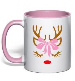 Чашка з кольоровою ручкою Chrismas deer mother Чашка з кольоровою ручкою Chrismas deer mother