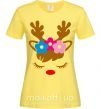 Женская футболка Chrismas deer daughter Лимонный фото