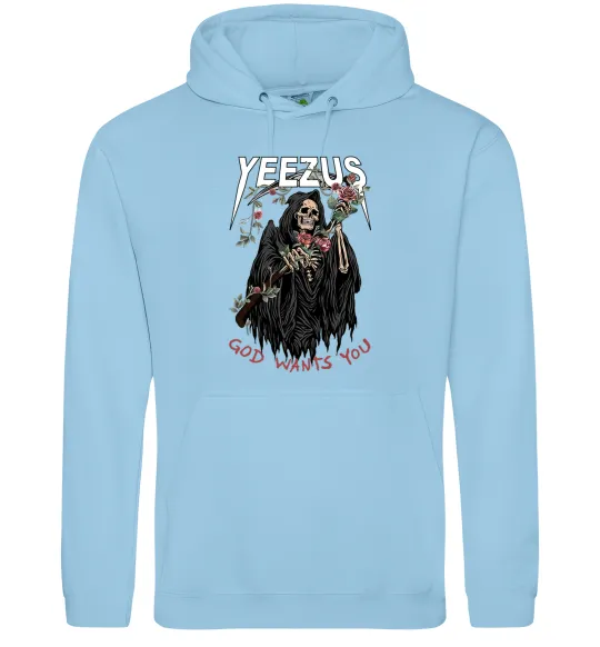 Жіноча толстовка (худі) Yeezus Блакитний фото