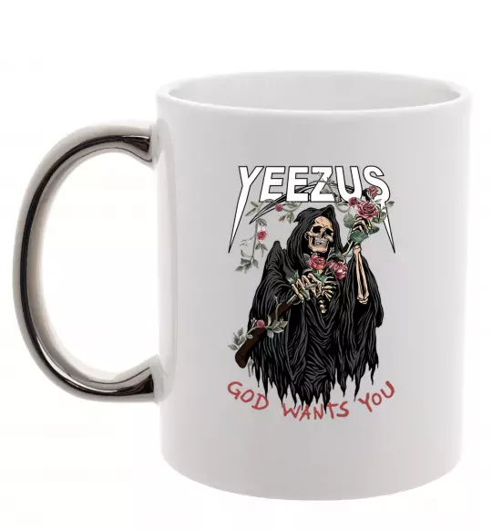 Чашка с цветной ручкой Yeezus Серебро фото