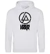 Мужская толстовка (худи) Linkin park broken logo Серый меланж фото
