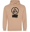 Мужская толстовка (худи) Linkin park broken logo Песочный фото