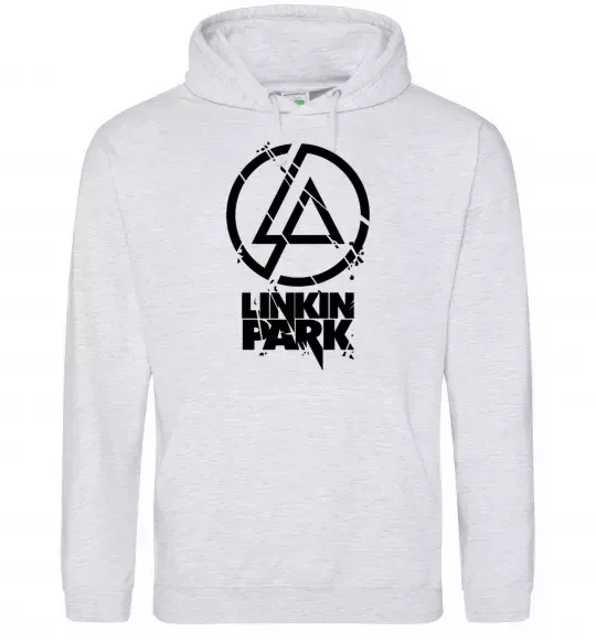 Жіноча толстовка (худі) Linkin park broken logo Сірий меланж фото