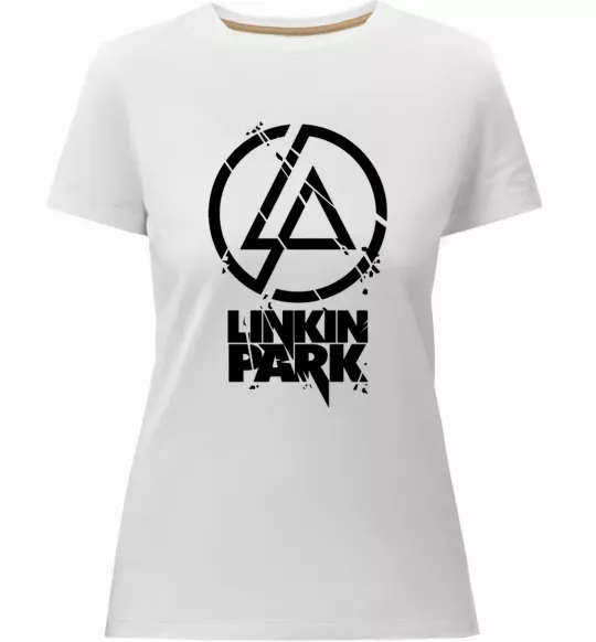 Жіноча преміум футболка Linkin park broken logo Білий фото