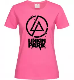 Жіноча футболка Linkin park broken logo Яскраво-рожевий фото