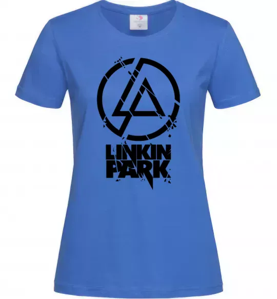 Жіноча футболка Linkin park broken logo Яскраво-синій фото