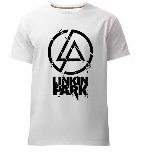 Чоловіча преміум футболка Linkin park broken logo Білий фото