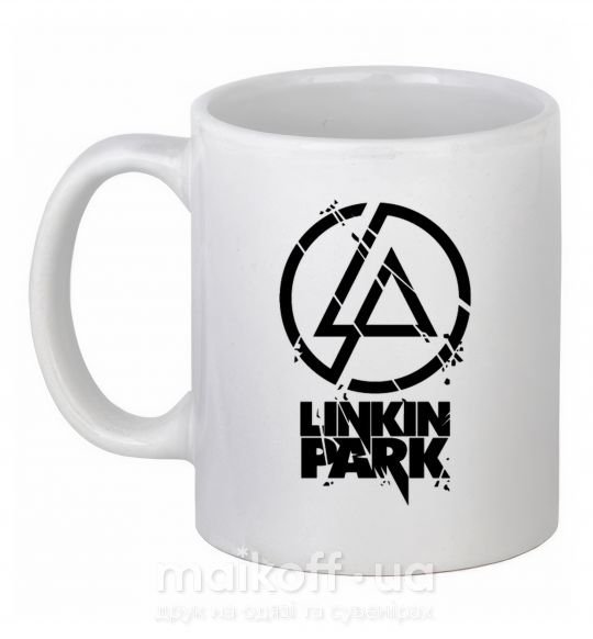 Чашка керамічна Linkin park broken logo Білий фото