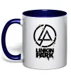 Чашка с цветной ручкой Linkin park broken logo Глубокий темно-синий фото