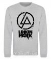 Світшот Linkin park broken logo Сірий меланж фото