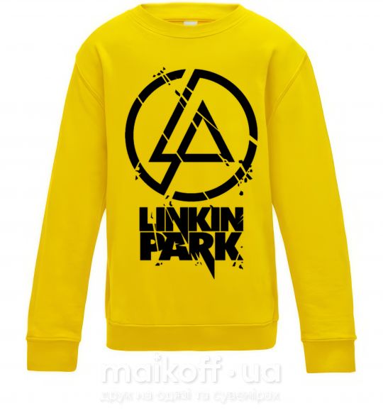 Детский Свитшот Linkin park broken logo Солнечно желтый фото