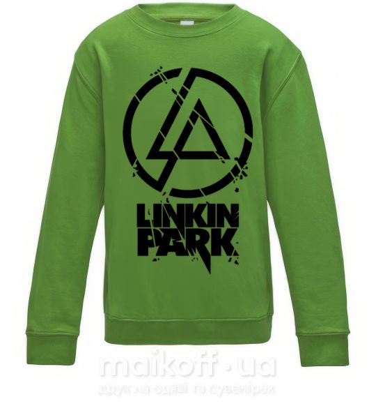 Дитячий світшот Linkin park broken logo Лаймовий фото