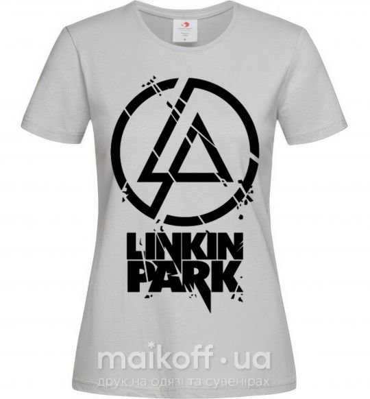 Жіноча футболка Linkin park broken logo Сірий фото