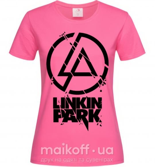 Жіноча футболка Linkin park broken logo Яскраво-рожевий фото