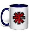 Чашка с цветной ручкой Red hot chili peppers logo Глубокий темно-синий фото