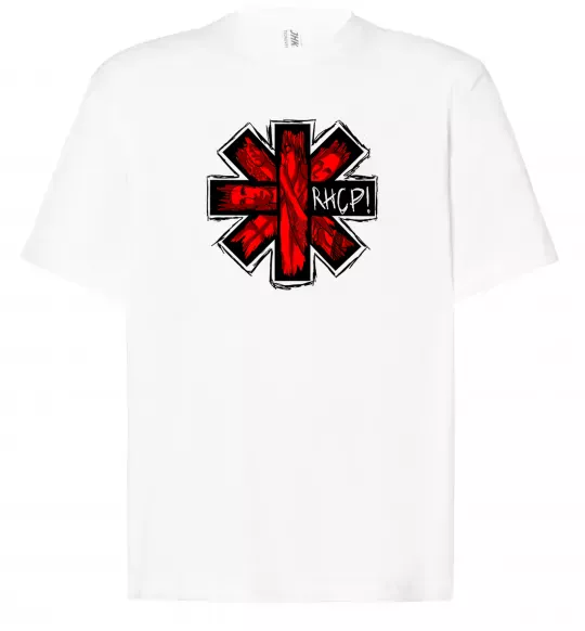 Футболка Оверсайз Red hot chili peppers logo Белый фото