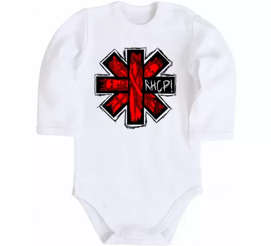 Детский боди Red hot chili peppers logo Белый фото