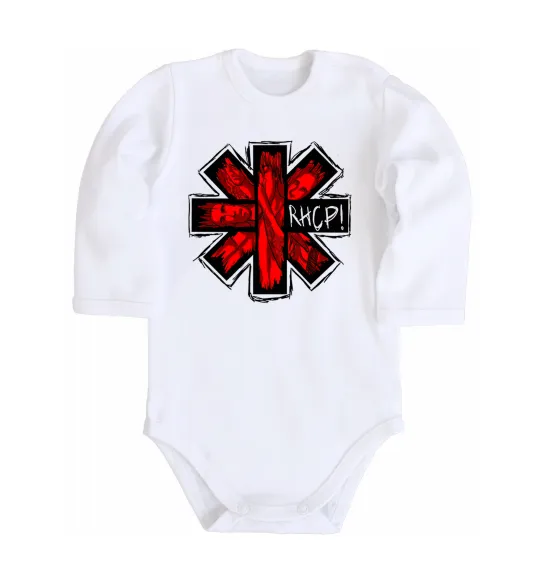Детский боди Red hot chili peppers logo Белый фото