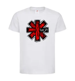 Дитяча футболка Red hot chili peppers logo Білий фото