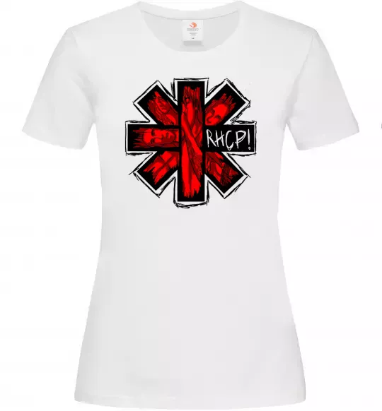 Женская футболка Red hot chili peppers logo Белый фото