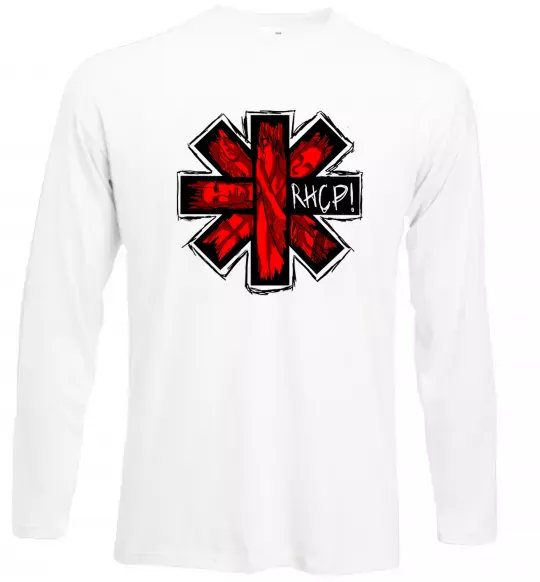 Лонгслив Red hot chili peppers logo Белый фото