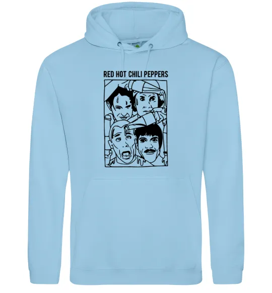Чоловіча толстовка (худі) Red hot chili peppers faces Блакитний фото