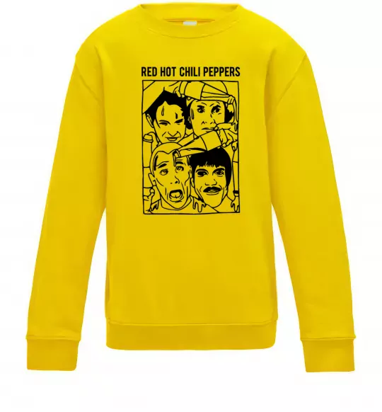 Детский Свитшот Red hot chili peppers faces Солнечно желтый фото