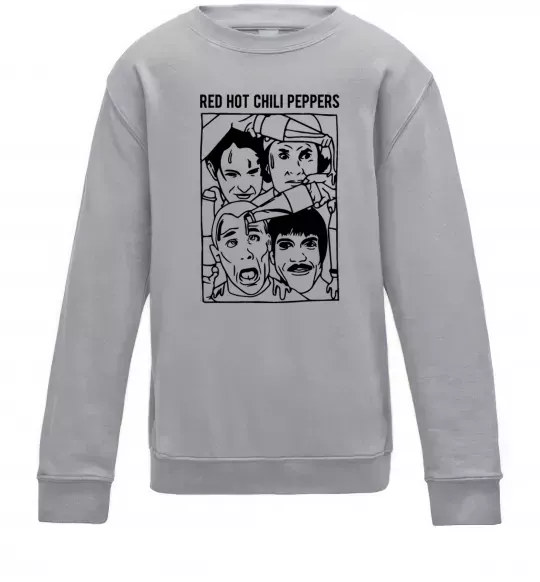 Детский Свитшот Red hot chili peppers faces Серый меланж фото