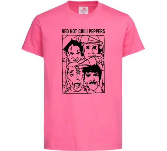 Дитяча футболка Red hot chili peppers faces Яскраво-рожевий фото