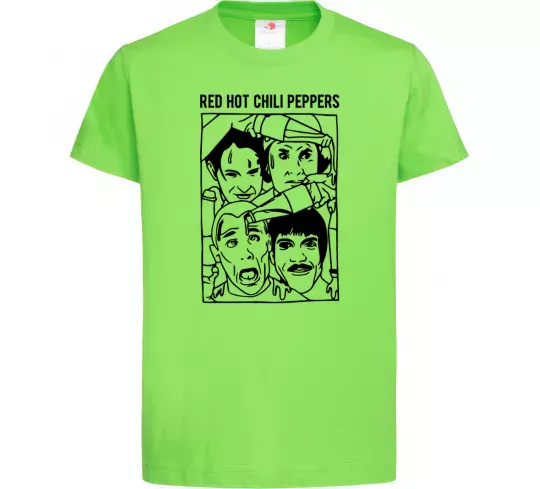 Дитяча футболка Red hot chili peppers faces Лаймовий фото