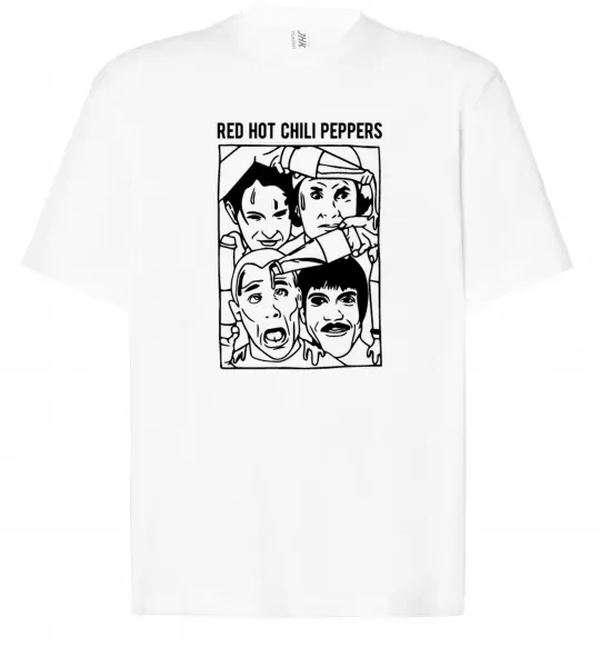 Футболка Оверсайз Red hot chili peppers faces Білий фото