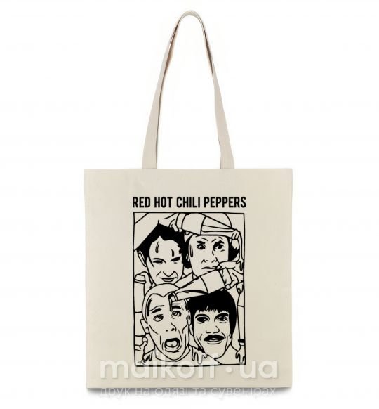Эко-сумка Red hot chili peppers faces Бежевый фото