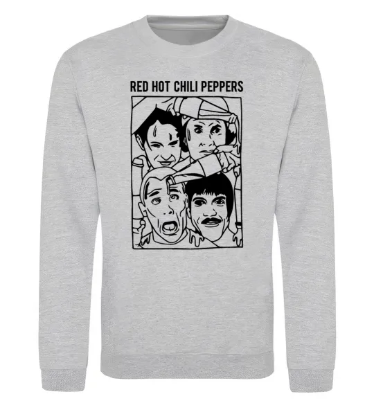 Світшот Red hot chili peppers faces Сірий меланж фото