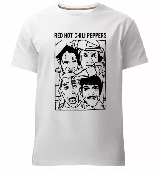 Мужская премиум футболка Red hot chili peppers faces Белый фото