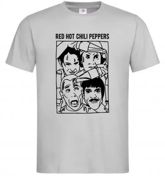 Мужская футболка Red hot chili peppers faces Серый фото