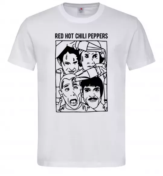 Мужская футболка Red hot chili peppers faces Белый фото