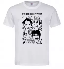 Мужская футболка Red hot chili peppers faces Белый Мужская футболка Red hot chili peppers faces Белый фото