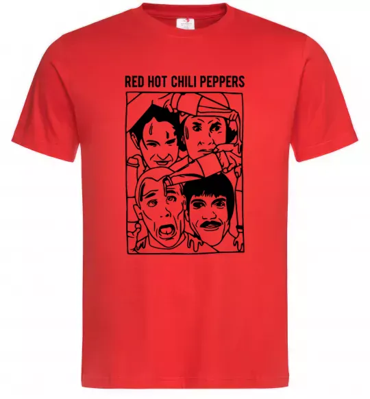 Мужская футболка Red hot chili peppers faces Красный фото