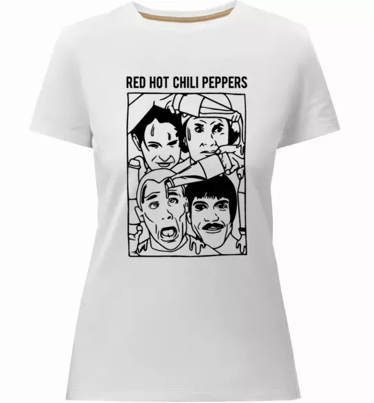 Женская премиум футболка Red hot chili peppers faces Белый фото
