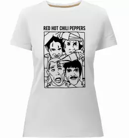 Женская премиум футболка Red hot chilly pappers Белый фото