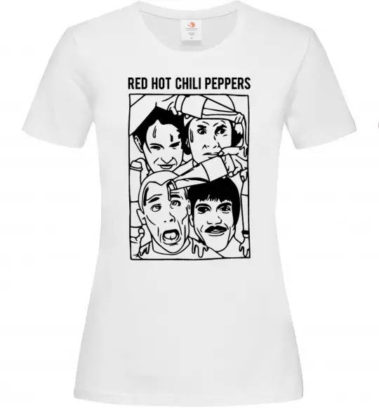 Женская футболка Red hot chili peppers faces Белый фото