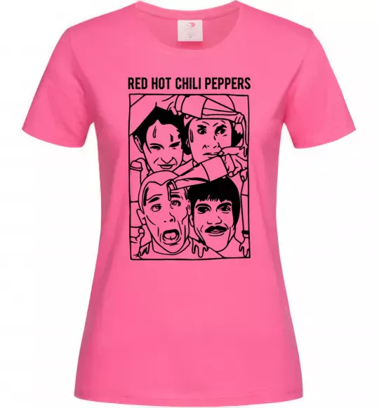 Женская футболка Red hot chili peppers faces Ярко-розовый фото