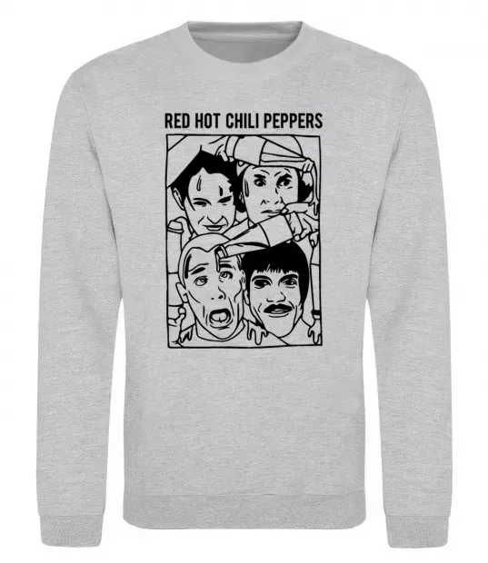 Світшот Red hot chili peppers faces Сірий меланж фото