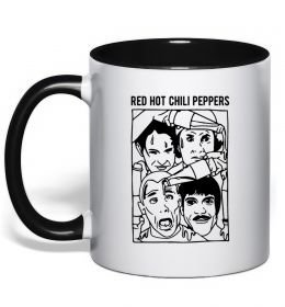 Чашка с цветной ручкой Red hot chili peppers faces