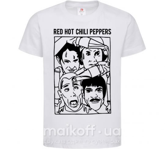 Дитяча футболка Red hot chili peppers faces Білий фото
