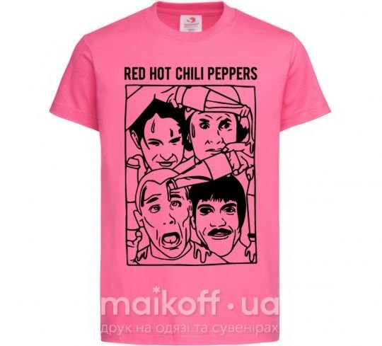 Дитяча футболка Red hot chili peppers faces Яскраво-рожевий фото