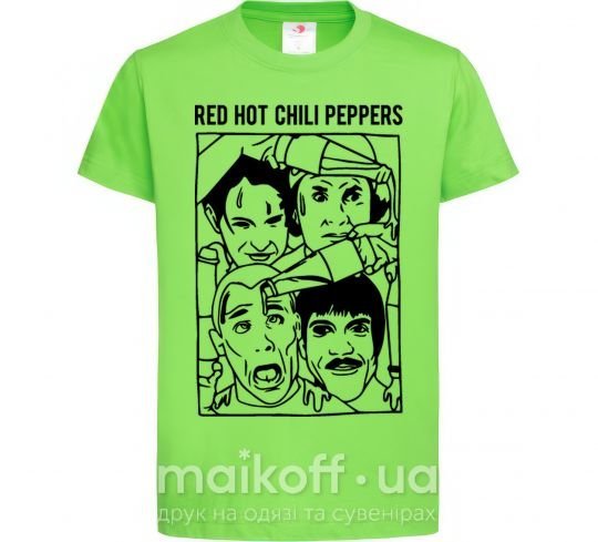 Дитяча футболка Red hot chili peppers faces Лаймовий фото