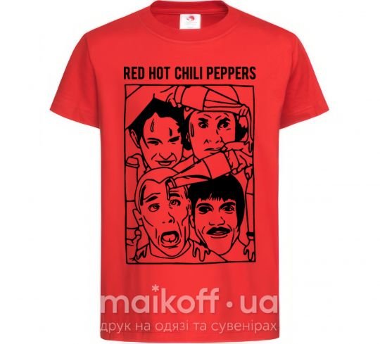 Детская футболка Red hot chili peppers faces Красный фото