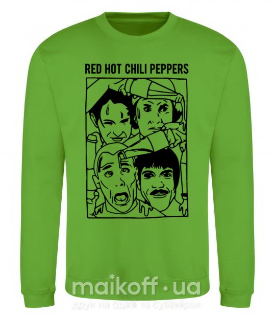 Світшот Red hot chili peppers faces Лаймовий фото